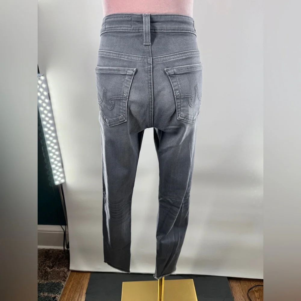 EUC AG Adriano Goldshmied Grey Skinny Raw Hem Jeans